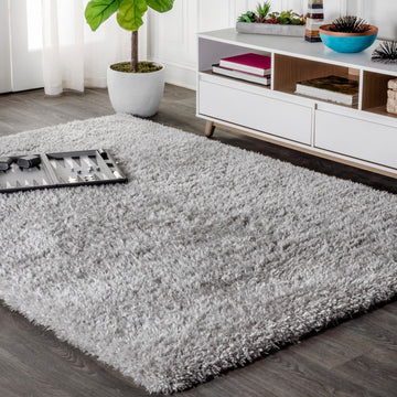 Aydin Solid Plush Shag Area Rug